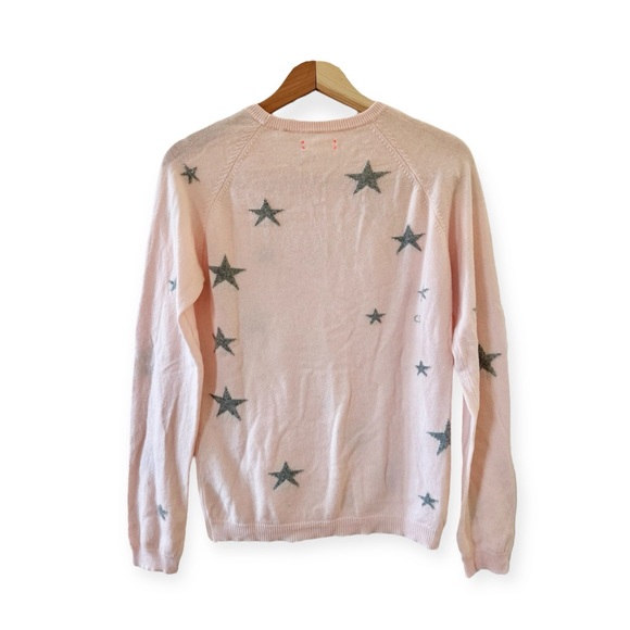 Chinti & Parker Slouchy Star Intarsia Cashmere Jumper Sweater, Pink & Gray sz. M - Picture 4 of 17